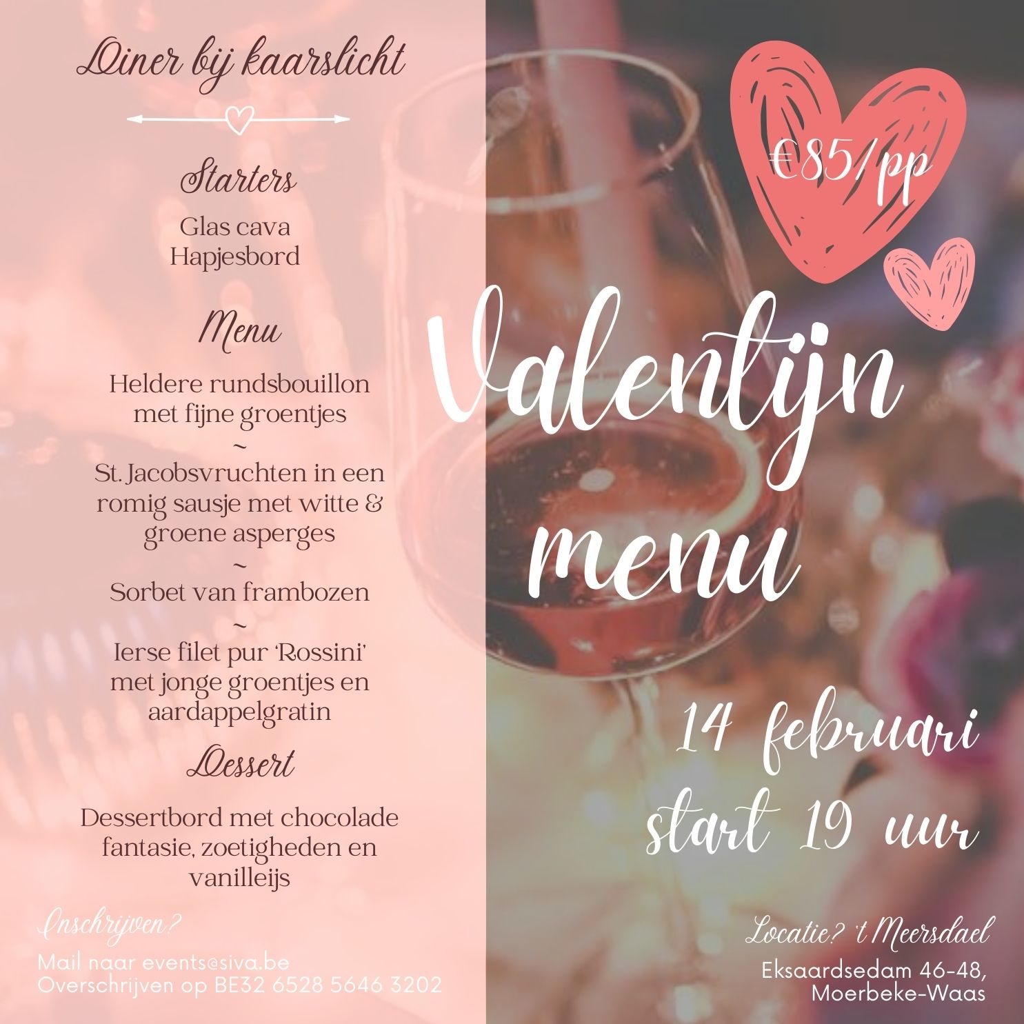 Siva Valentijn menu